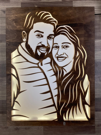 LED CARVING ON WOOD